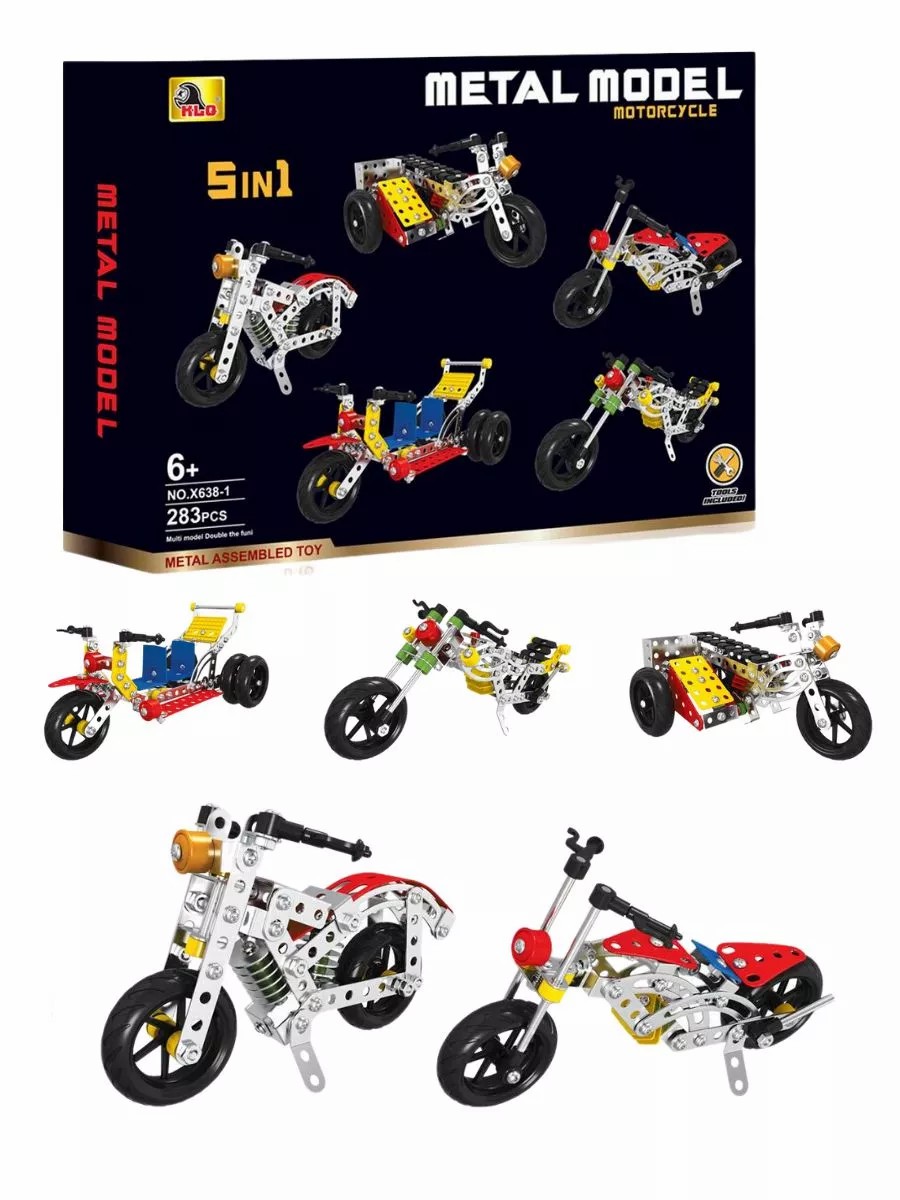 Металевий конструктор Колекція мотоциклів 5 в 1 - мініатюра 5