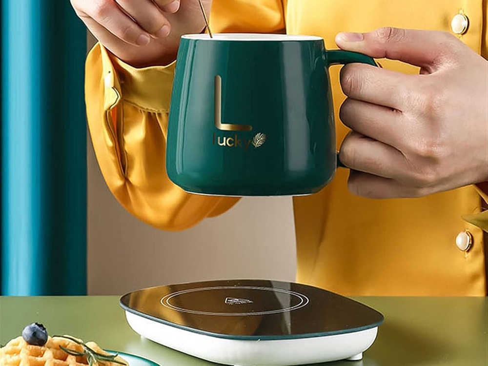 Підставка для чашки з постійною температурою 55° Теплий килимок для підігріву чаю, кави, дитячого харчування - мініатюра 2