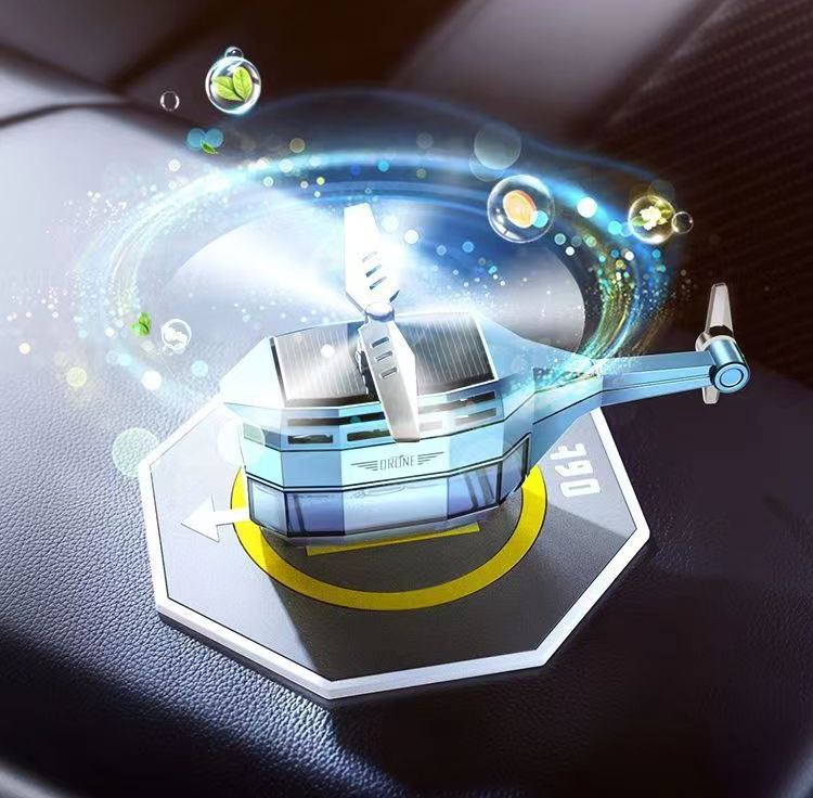 Автомобільний ароматизатор Вертоліт на сонячній батареї Drone Car Fragrance із обертанням 360° - мініатюра 5