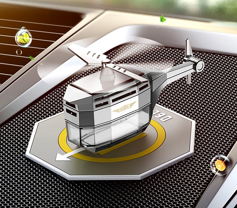 Автомобільний ароматизатор Вертоліт на сонячній батареї Drone Car Fragrance із обертанням 360° - мініатюра 6