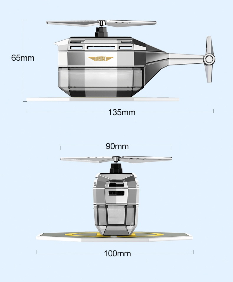 Автомобільний ароматизатор Вертоліт на сонячній батареї Drone Car Fragrance із обертанням 360° - мініатюра 8
