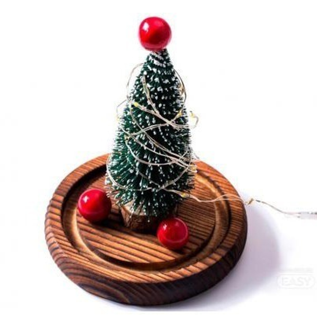 Декоративна новорічна ялинка в колбі з підсвічуванням зі світлодіодною гірляндою ∙ Різдвяний нічник - мініатюра 2