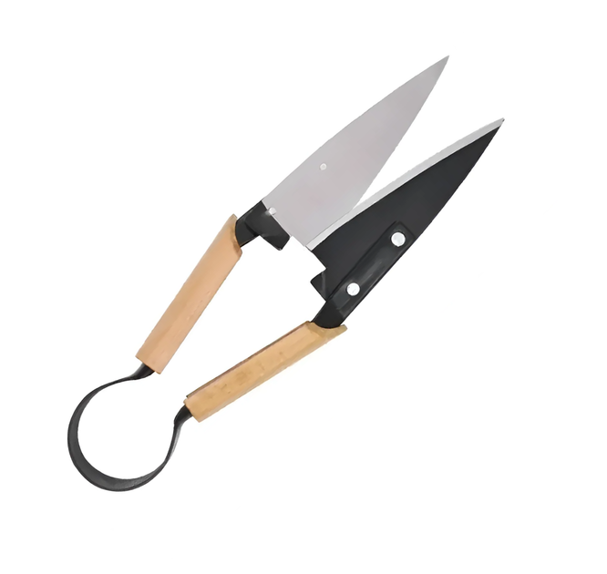 Металеві ножиці з дерев'яними ручками для стрижки вовни - мініатюра 2