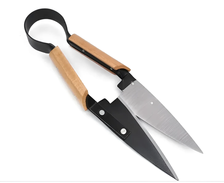 Металеві ножиці з дерев'яними ручками для стрижки вовни - мініатюра 4