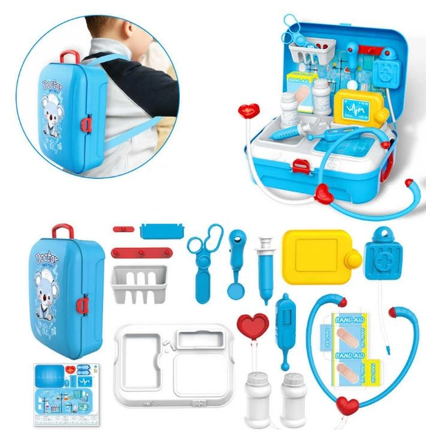 Ігровий набір Happy Doctor Маленький лікар ∙ Дитяча валізка Лікаря, 17 аксесуарів у рюкзаку - мініатюра 3