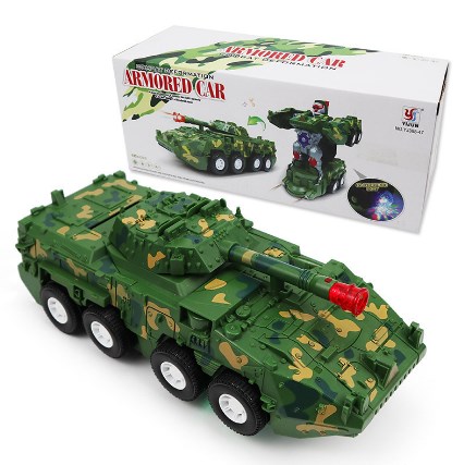 Дитяча іграшка Танк - трансформер Armored Car на радіокеруванні ∙ Машинка – робот з пультом, обертанням 360°, підсвічуванням та звуком на акумуляторі - мініатюра 7