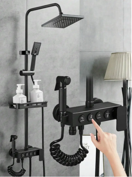 Душ у ванну з нержавіючої сталі з тропічним душем з різними режимами роботи ∙ Тропічний душ з багатофункціональним змішувачем і біде (3561)