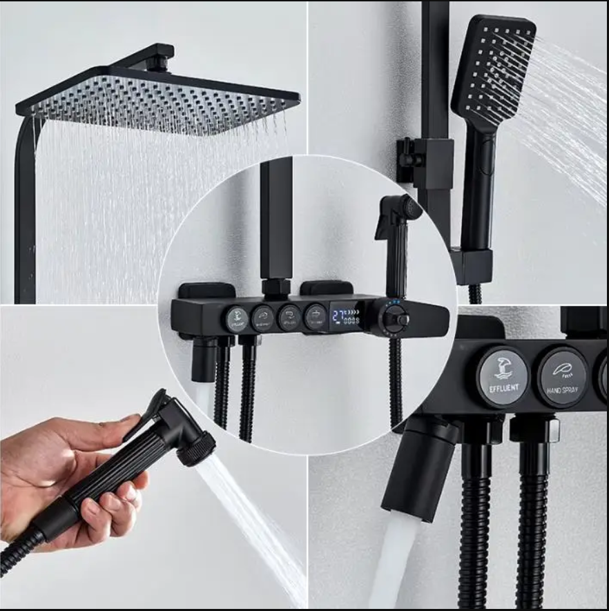 Душ у ванну з нержавіючої сталі з тропічним душем з різними режимами роботи ∙ Тропічний душ з багатофункціональним змішувачем і біде (3561) - мініатюра 2