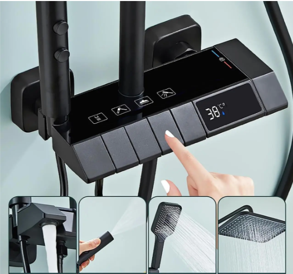 Душова система «Тропік-Плюс» з тропічним душем, лійкою та гігієнічним душем ∙ Багатофункціональний душ для ванної (3562) - мініатюра 3