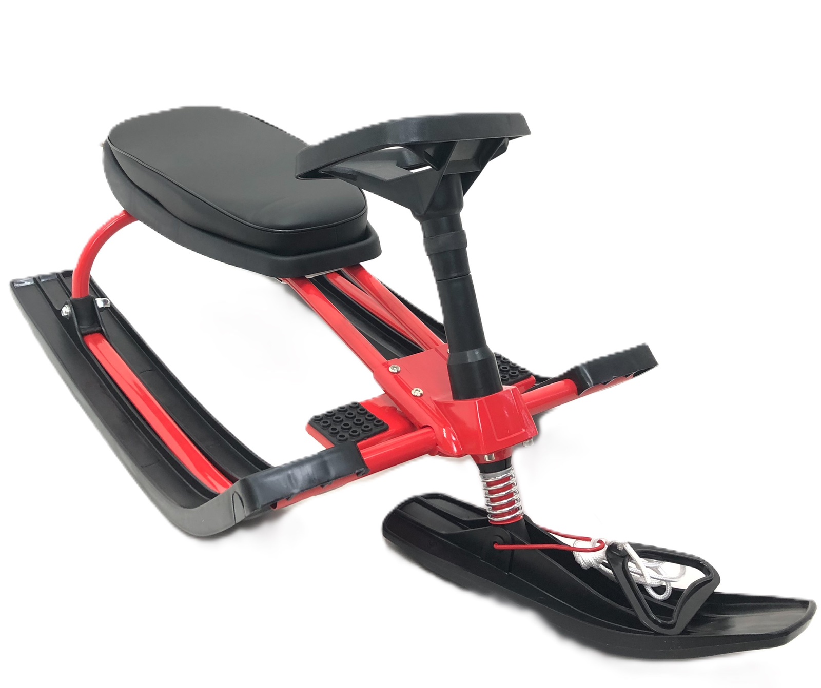 Дитячі санки - снігокат Snow Racer з кермом, переднім амортизатором та ножним гальмом - мініатюра 4