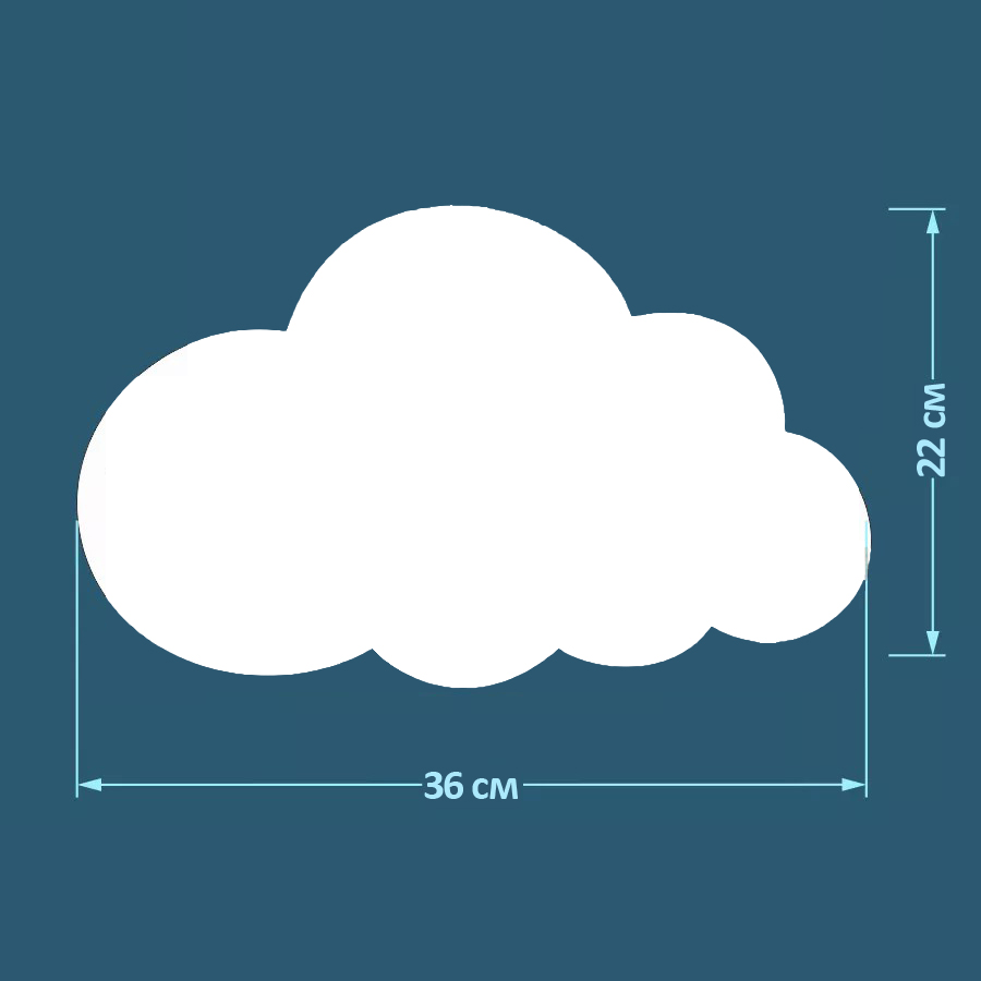 Дитячий настінний світильник - нічник "Хмара" 16х25 см - мініатюра 6