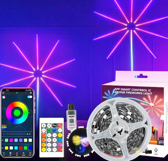 Ефектний світильник Феєрверк 28Key Kit BT ∙ Світломузика з пультом та Bluetooth - мініатюра 6