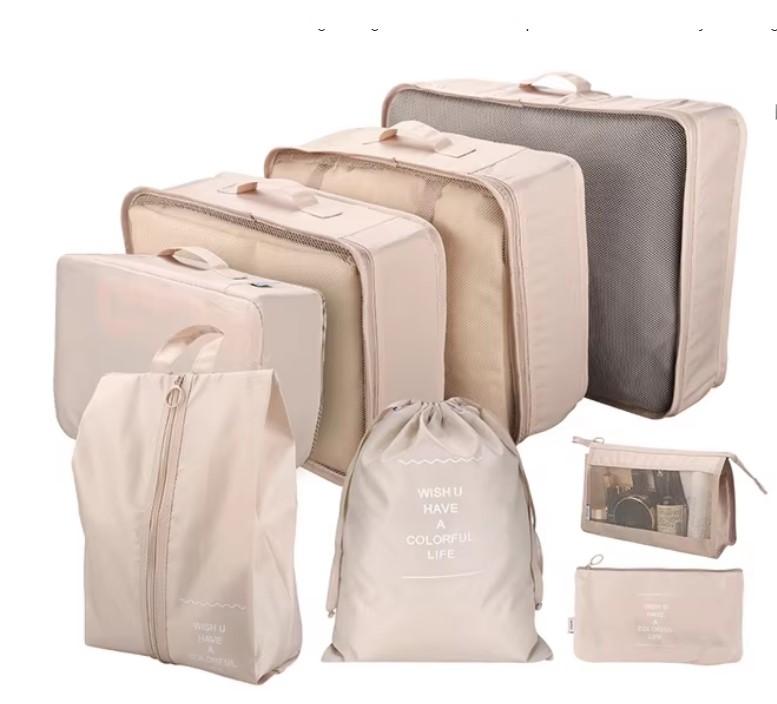 Комплект органайзерів для подорожей та зберігання 8 в 1 ∙ Великий дорожній набір сумок для взуття, одягу, косметики та аксесуарів, 8 шт.