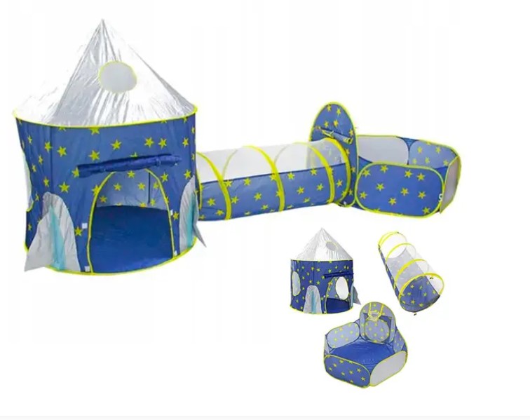 Дитячий ігровий намет 3 в 1 з тунелем та сухим басейном ∙ Ігровий замок – намет будиночок для дитини - мініатюра 7