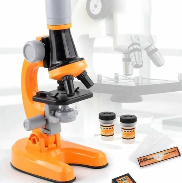 Дитячий мікроскоп з підсвічуванням та набором біологічних зразків ∙ Іграшковий мікроскоп з 3 рівнями збільшення - мініатюра 3