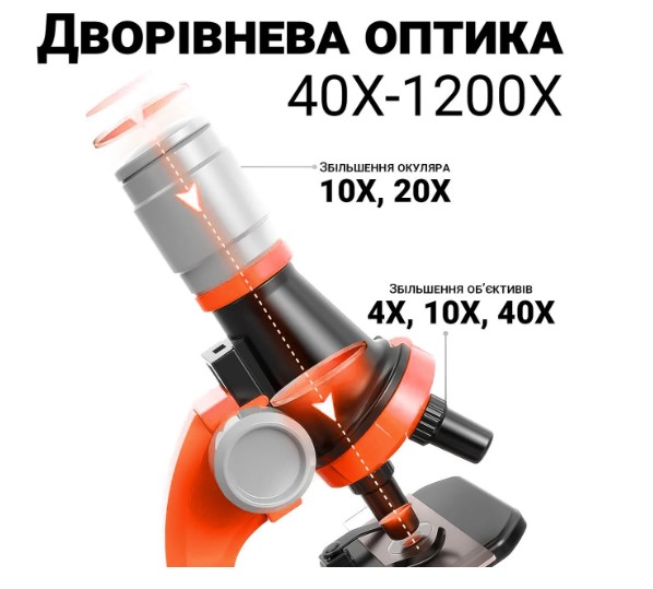 Дитячий мікроскоп з підсвічуванням та набором біологічних зразків ∙ Іграшковий мікроскоп з 3 рівнями збільшення - мініатюра 4