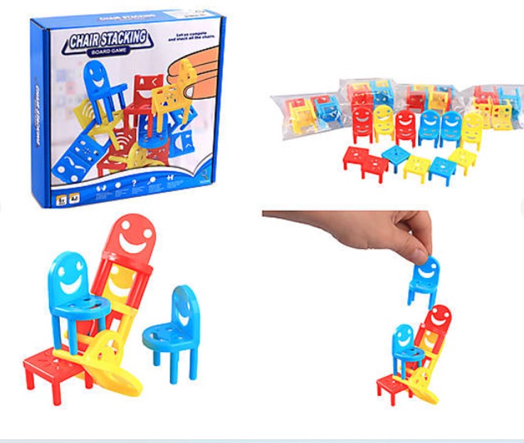 Стільці-балансири: Розвивальна настільна гра для дітей | Пірамідка зі стільців | Стільці, що балансують