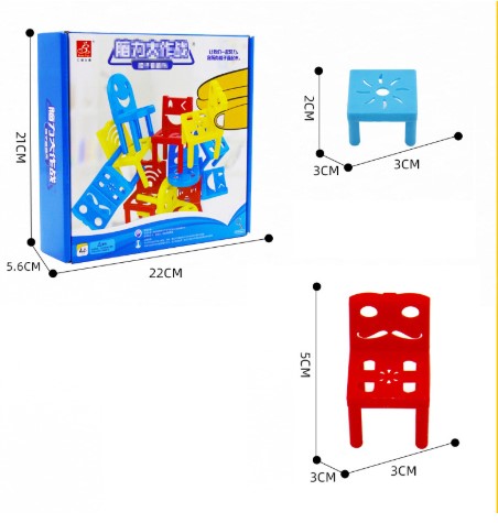 Стільці-балансири: Розвивальна настільна гра для дітей | Пірамідка зі стільців | Стільці, що балансують - мініатюра 5