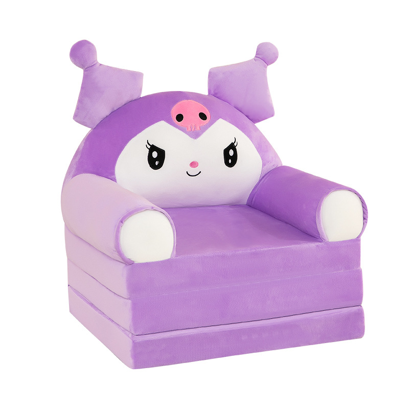 М'яке дитяче крісло - трансформер Kuromi pouf 3 в 1 Плюшевий розкладний диван - ліжко з мультяшною подушкою Куромі для дітей - мініатюра 4