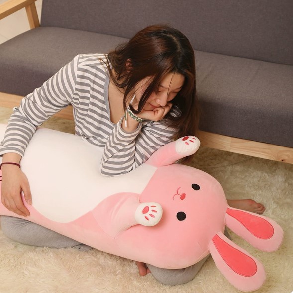 Дитяча м'яка іграшка-подушка Заєць 110см ∙ Плюшева іграшка-обнімашка Заєць - мініатюра 3