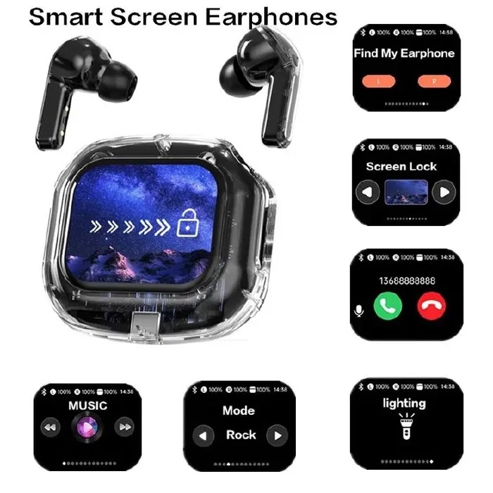 Бездротові навушники TWS Air Mах у кейсі з LED дисплеєм - мініатюра 2