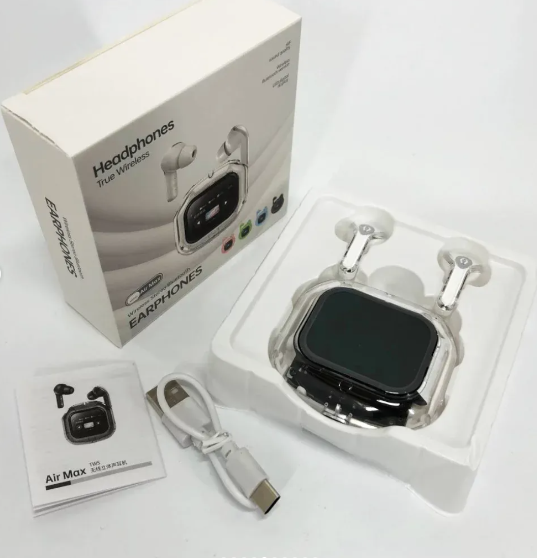 Бездротові навушники TWS Air Mах у кейсі з LED дисплеєм - мініатюра 3