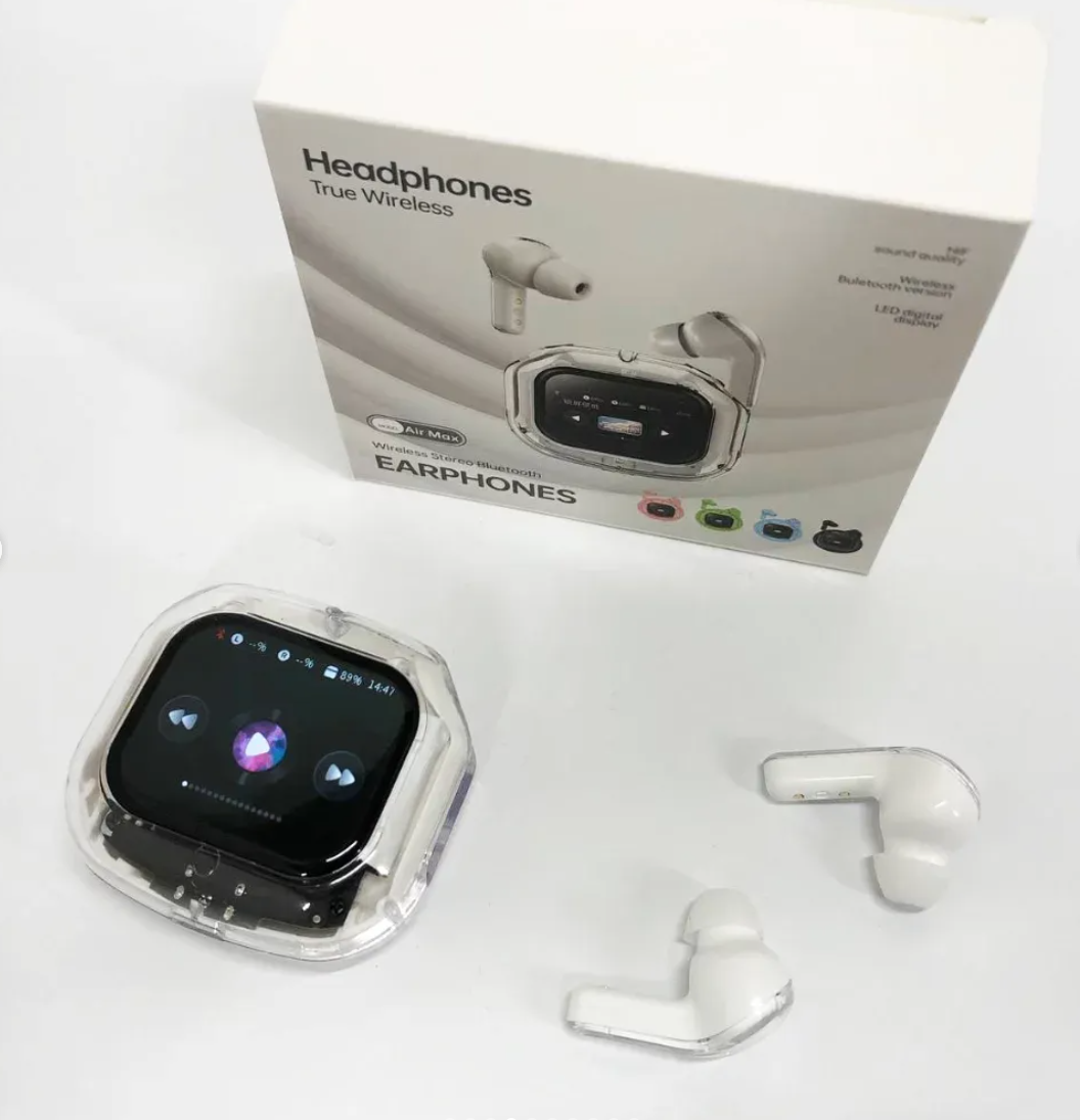 Бездротові навушники TWS Air Mах у кейсі з LED дисплеєм - мініатюра 4