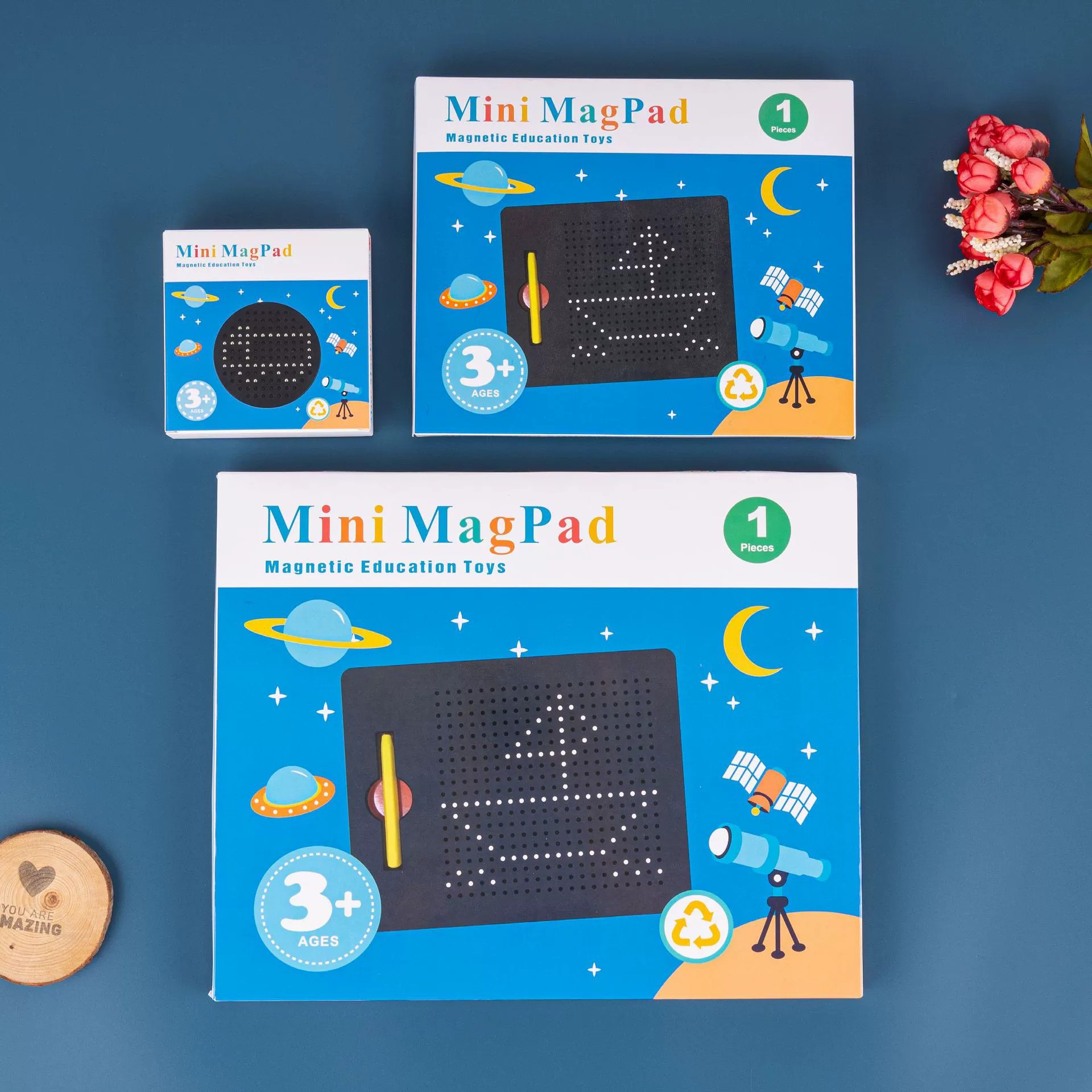 Магнітний планшет MagPad 1763-2 Дошка для малювання з 714 магнітних кульок зі стілусом - мініатюра 4