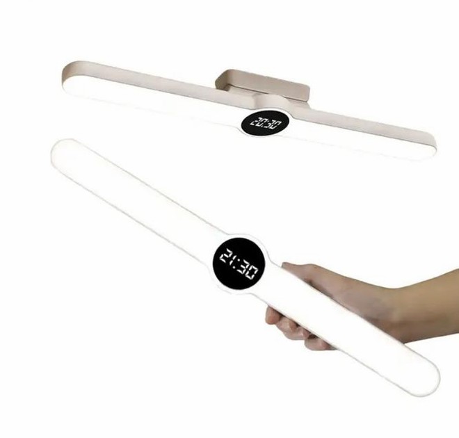 Підвісна LED лампа 55 см з годинником та акумулятором Screenbar 17017 Сенсорний бездротовий настінний світильник з екраном - мініатюра 3