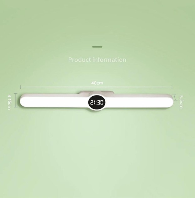 Підвісна LED лампа 55 см з годинником та акумулятором Screenbar 17017 Сенсорний бездротовий настінний світильник з екраном - мініатюра 4