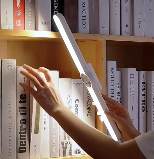 Підвісна LED лампа 55 см з годинником та акумулятором Screenbar 17017 Сенсорний бездротовий настінний світильник з екраном - мініатюра 5