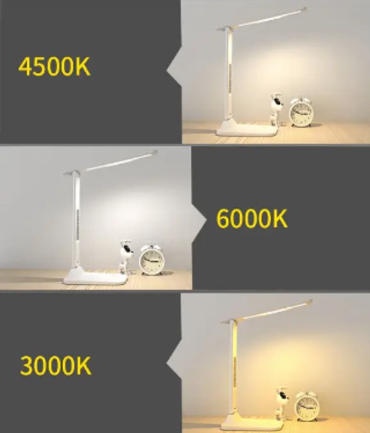 Акумуляторна LED лампа 801S з годинником, календарем, термометром - мініатюра 4