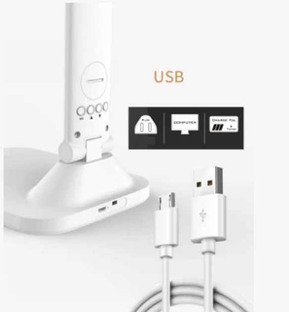 Акумуляторна LED лампа 801S з годинником, календарем, термометром - мініатюра 6