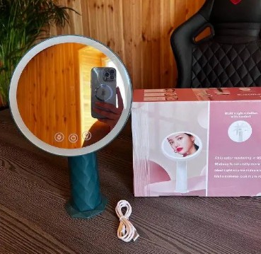 Дзеркало – нічник настільний з LED підсвіткою на акумуляторі 1200 mAh - мініатюра 3