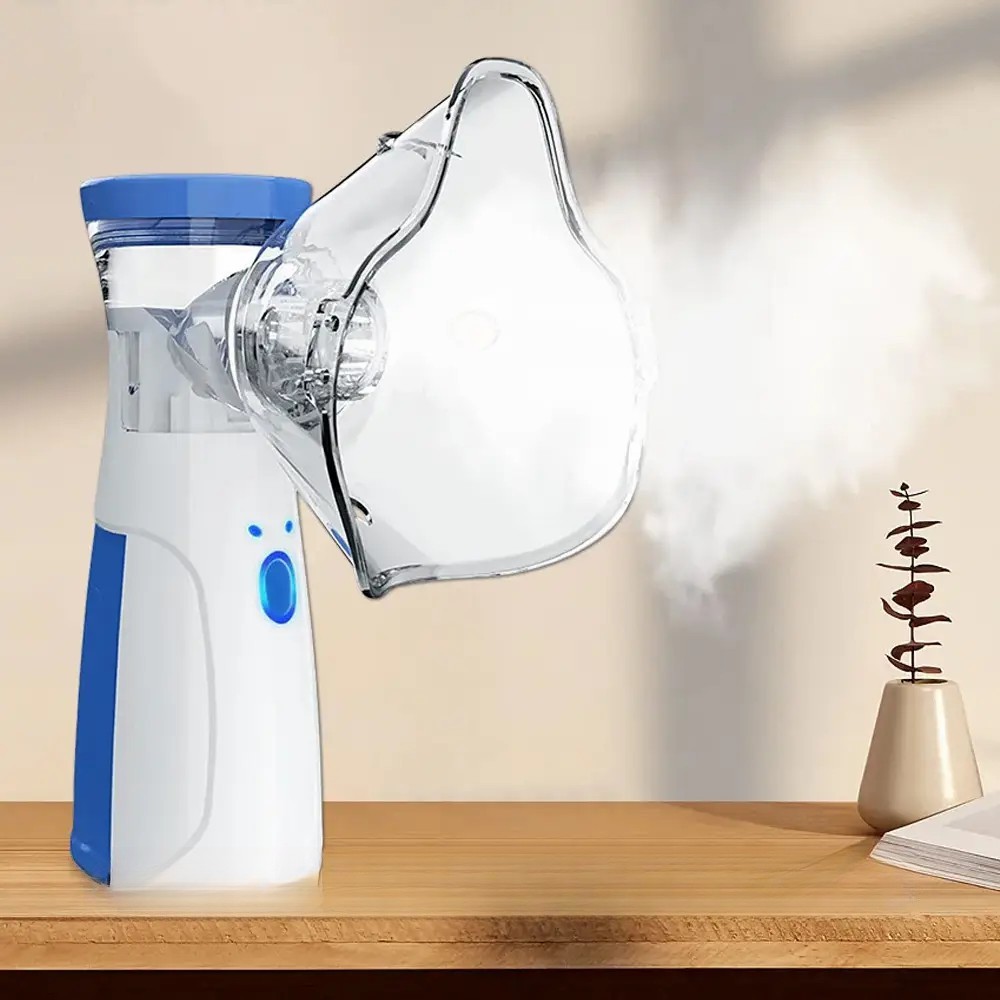 Портативний небулайзер Mesh Nebulizer JSL-W302 ∙ Ультразвуковий ручний інгалятор + 2 маски для домашнього використання