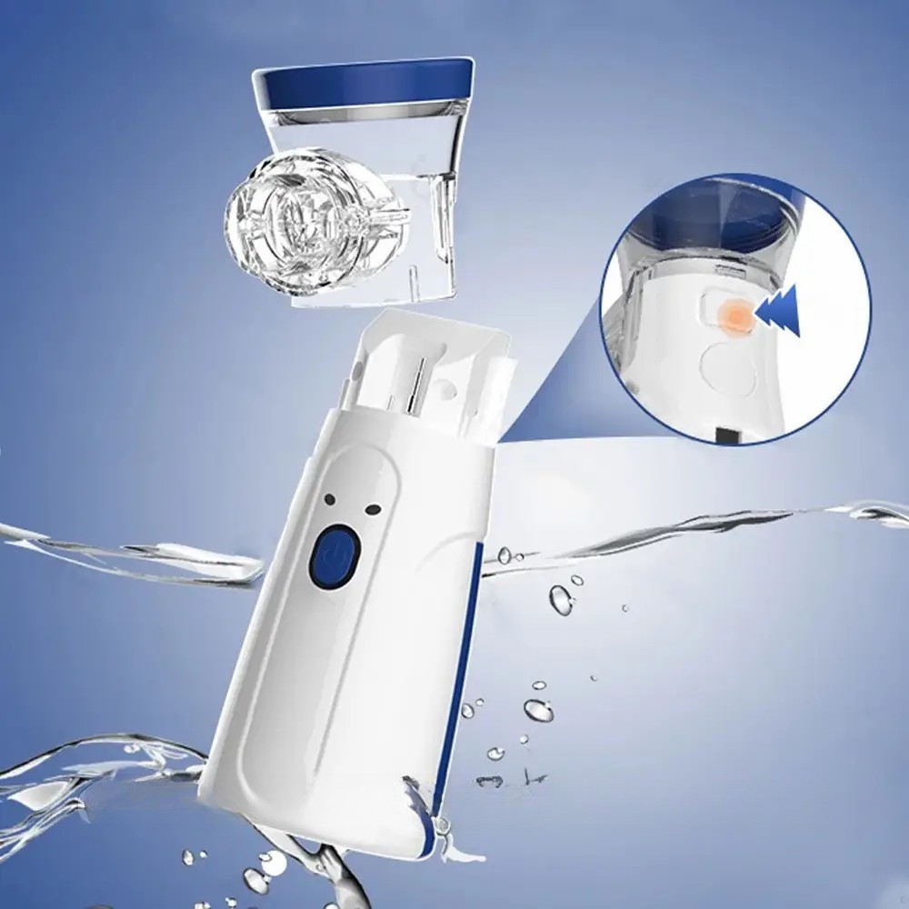 Портативний небулайзер Mesh Nebulizer JSL-W302 ∙ Ультразвуковий ручний інгалятор + 2 маски для домашнього використання - мініатюра 2