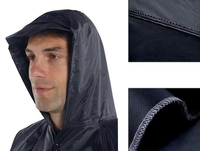 Дощовик на блискавці з капюшоном ∙ Водонепроникний похідний плащ – накидка від дощу - мініатюра 4