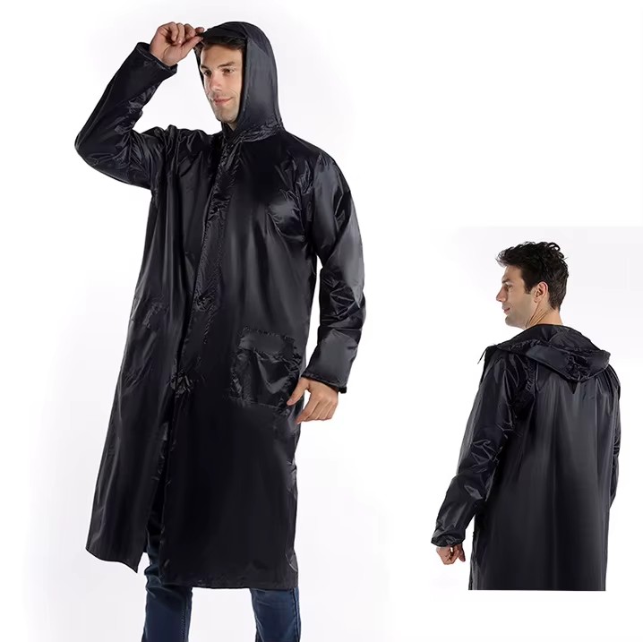 Дощовик на блискавці з капюшоном ∙ Водонепроникний похідний плащ – накидка від дощу - мініатюра 5