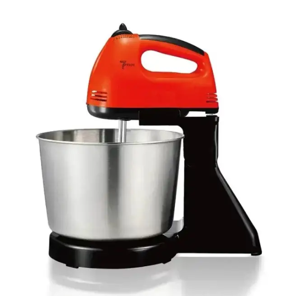Міксер DOMOTEC R6637 з металевою чашею планетарний/ручний 2 в 1 ∙ Червоний/білий/помаранчевий