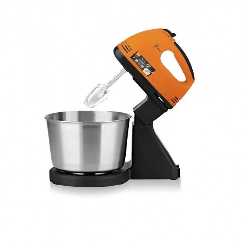 Міксер DOMOTEC R6637 з металевою чашею планетарний/ручний 2 в 1 ∙ Червоний/білий/помаранчевий - мініатюра 2