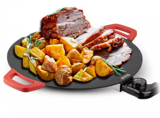 Електрогриль RAF R-5304, 36 см Електричний лист – лист з антипригарним покриттям та регулюванням температури смаження, 1800 Вт - мініатюра 2