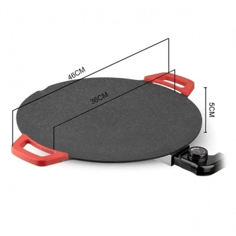 Електрогриль RAF R-5304, 36 см Електричний лист – лист з антипригарним покриттям та регулюванням температури смаження, 1800 Вт - мініатюра 5