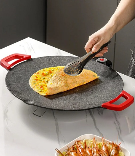 Електрогриль RAF R-5304, 36 см Електричний лист – лист з антипригарним покриттям та регулюванням температури смаження, 1800 Вт - мініатюра 6