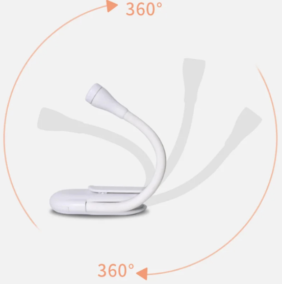 Акумуляторна LED лампа на прищіпці для читання книг - мініатюра 3