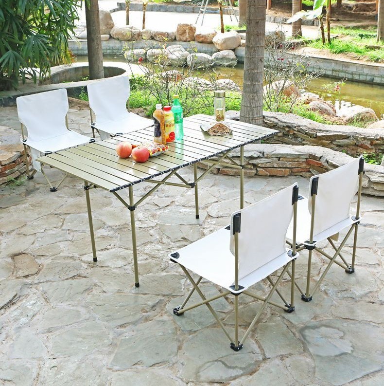 Набір складних меблів Стіл + 4 стільці для туризму, кемпінгу та відпочинку - мініатюра 2