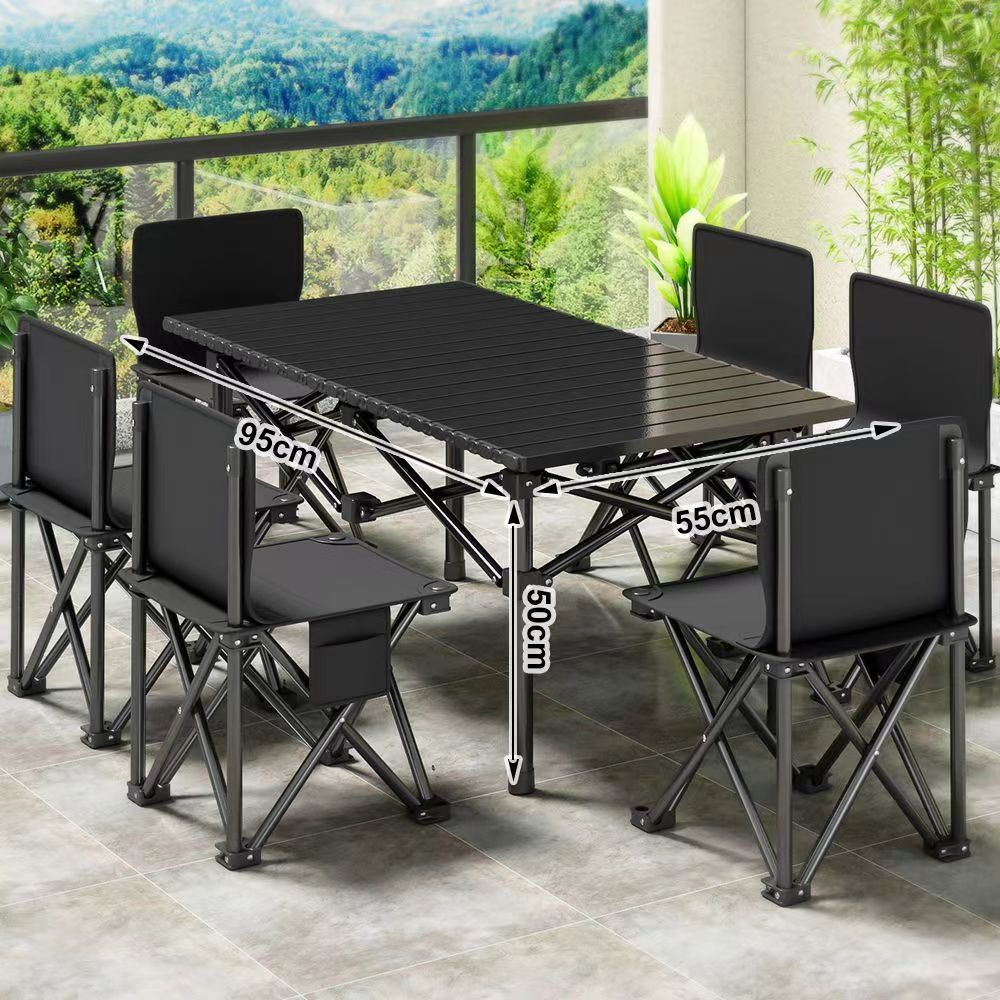 Набір складних меблів Стіл + 4 стільці для туризму, кемпінгу та відпочинку - мініатюра 3