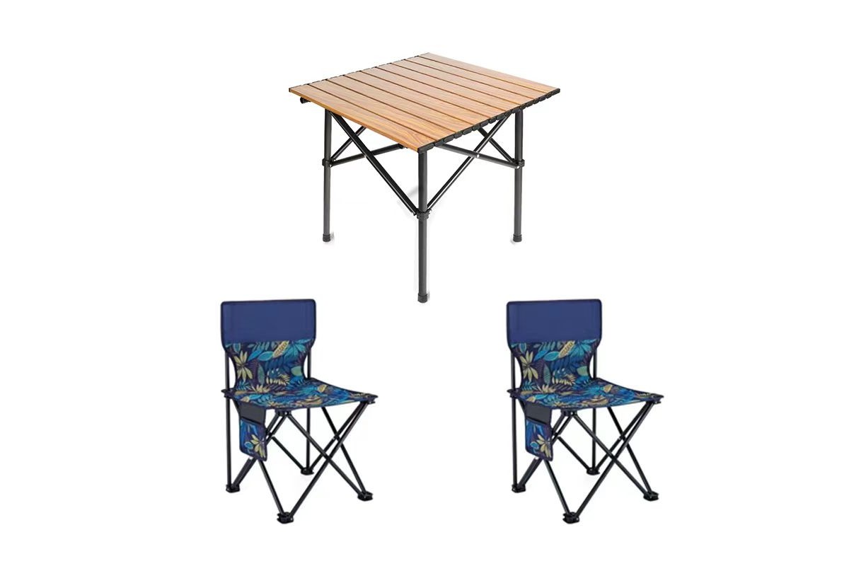 Набір складних меблів Стіл + 2 стільці для туризму, кемпінгу та відпочинку · Металевий каркас