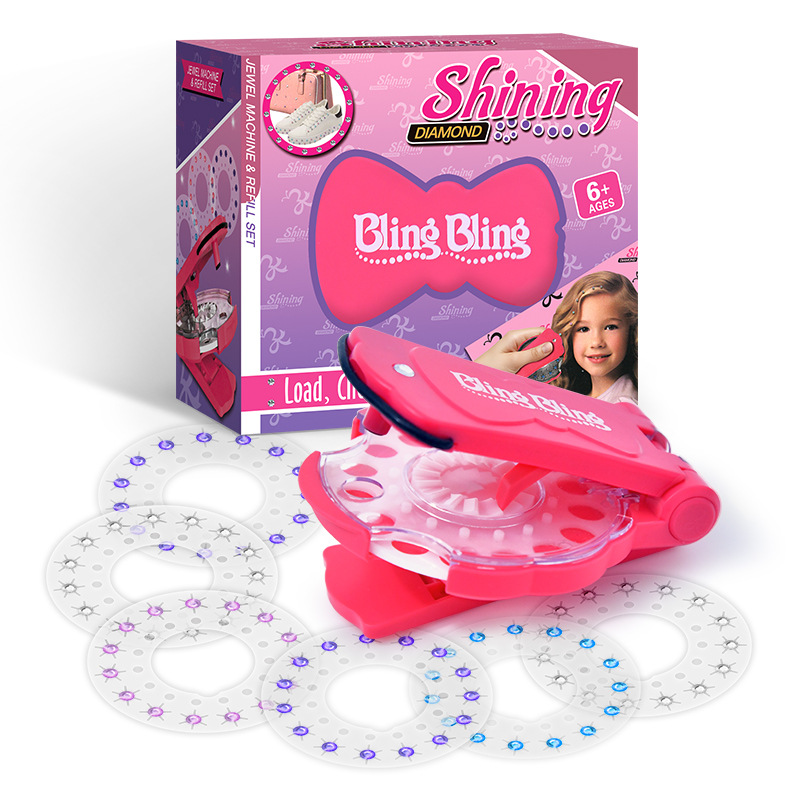 Стрази для волосся Bling Bling Діамантовий стайлер – степлер для прикраси стразами для дівчаток