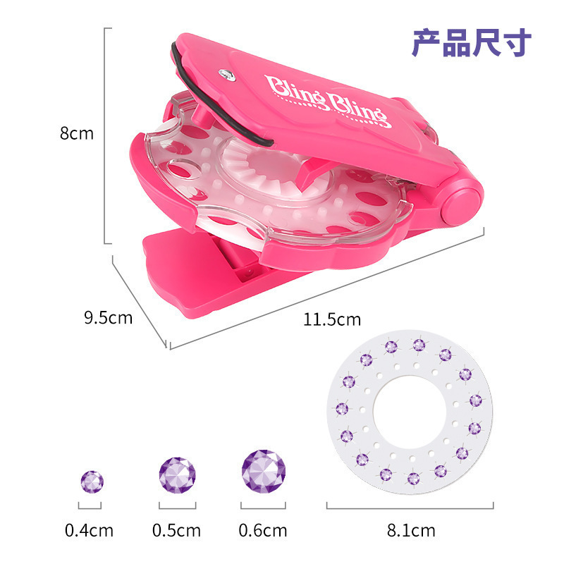 Стрази для волосся Bling Bling Діамантовий стайлер – степлер для прикраси стразами для дівчаток - мініатюра 4