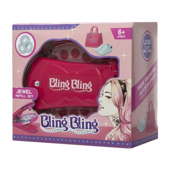 Стрази для волосся Bling Bling Діамантовий стайлер – степлер для прикраси стразами для дівчаток - мініатюра 6